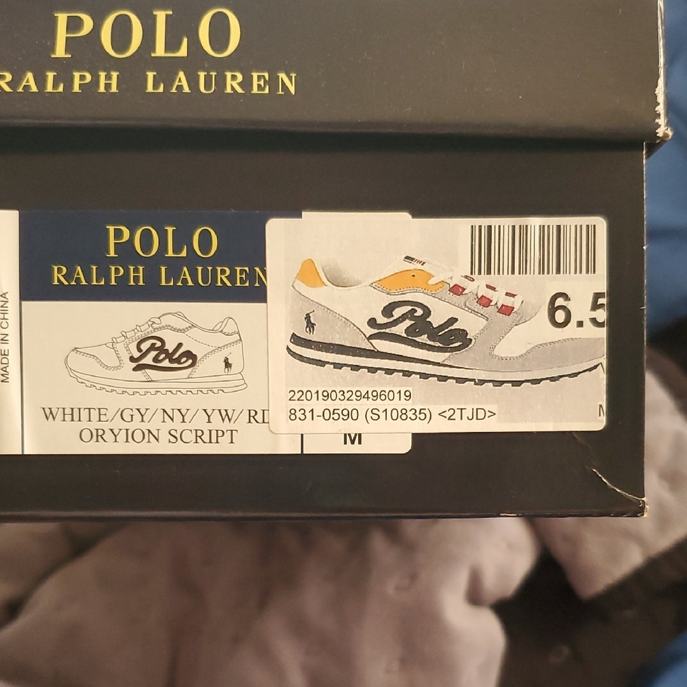 Polo Ralph Lauren White Sneakers with Yellow and Red Accents